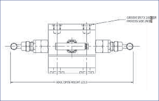 Cross Sectional Views  3 Valve Manifold Direct Mounting 'H' Type