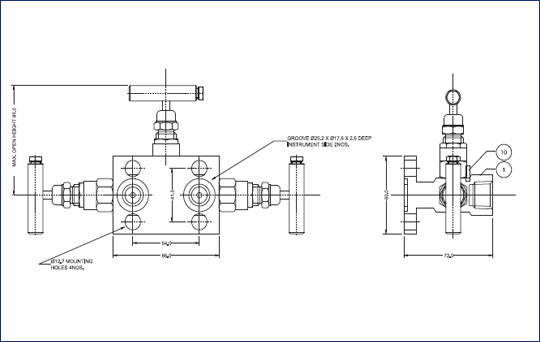 3 WAY MANIFOLD DIRECT MOUNTED - T